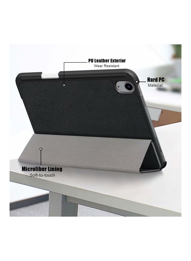 Smart Protective Cases for Apple iPad Mini 6 with Pencil Holder Black - Image 5