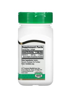 21st CENTURY Vitamin E 180mg Supplement - 110 Softgels  - Image 2