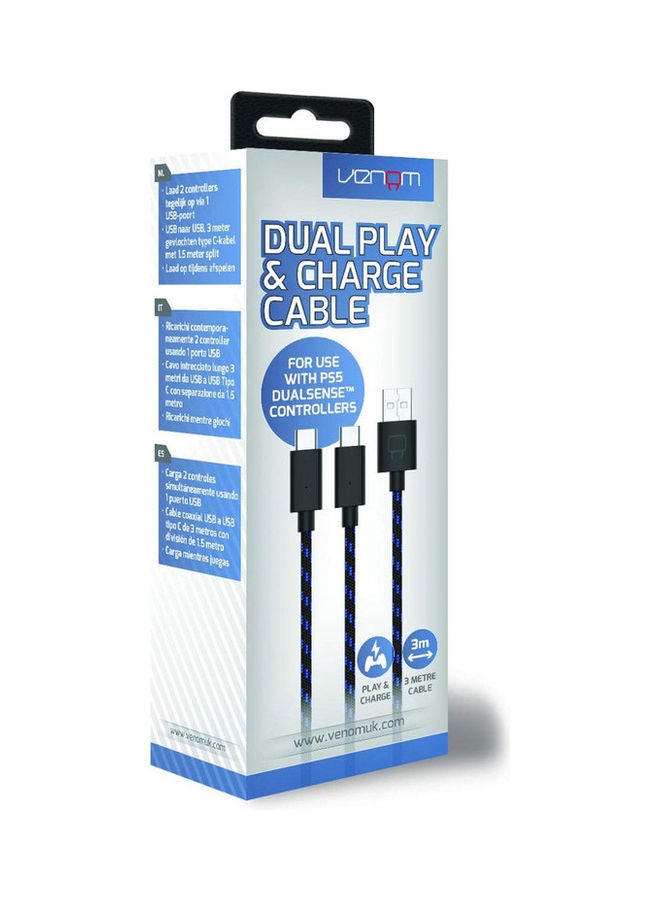 Venom Dual Play and Charge Cable, USB Type A to C Black - Image 3