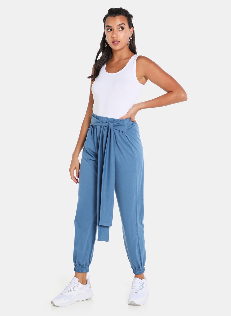 DRIP - Tie-Up Waist Pants Blue - Image 1