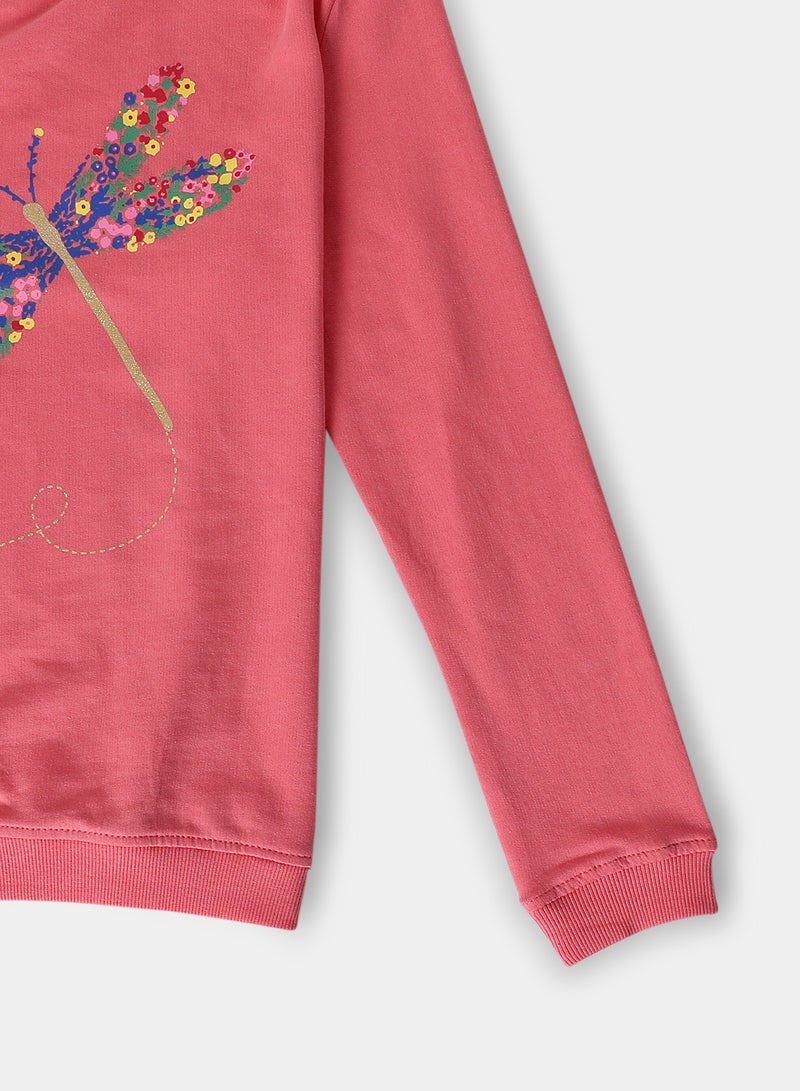 نيون  سويت شيرت للبنات وردي - Image 3