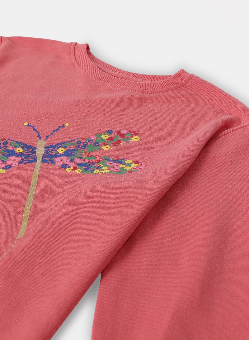 نيون  سويت شيرت للبنات وردي - Image 4