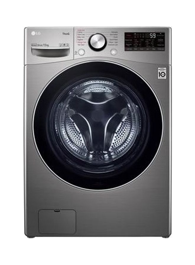 إل جي - غسالة تحميل أمامي تعمل بالبخار مع اتصال واي فاي WF1510XMT فضي - Image 1
