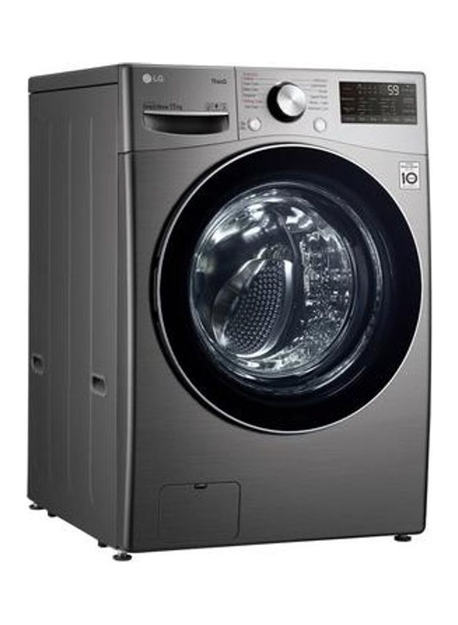 إل جي - غسالة تحميل أمامي تعمل بالبخار مع اتصال واي فاي WF1510XMT فضي - Image 1