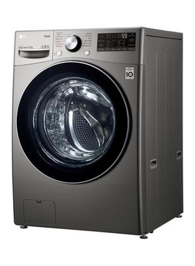 إل جي - غسالة تحميل أمامي تعمل بالبخار مع اتصال واي فاي WF1510XMT فضي - Image 1