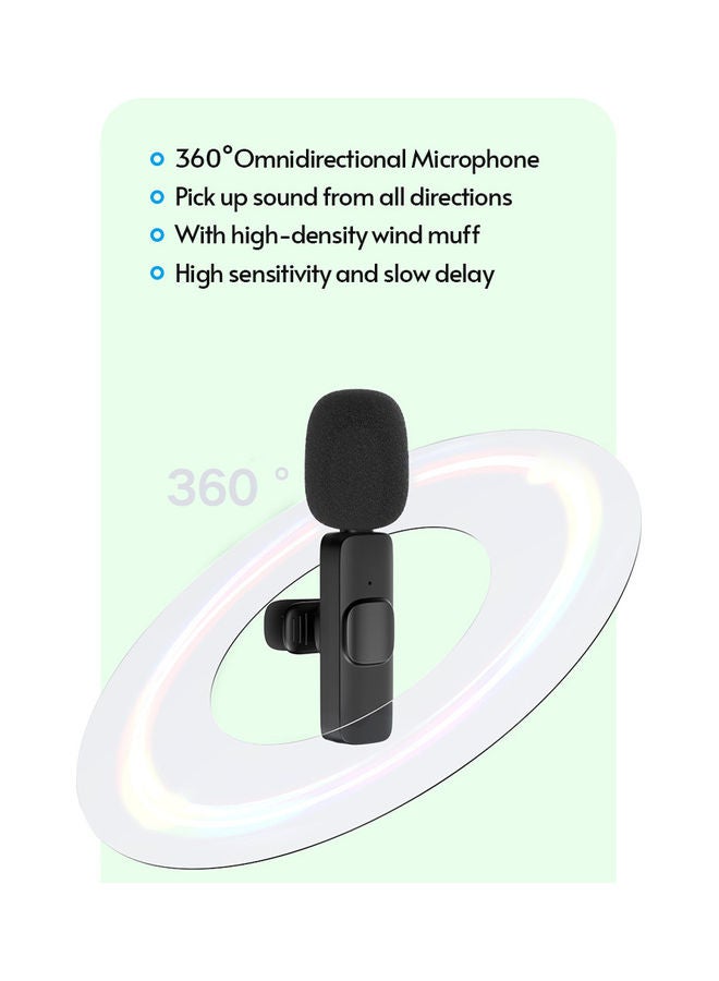 Mini Wireless Lavalier Microphone JE-D11087-1 Black  - Image 2