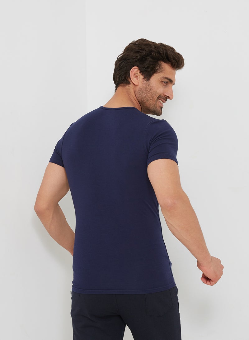 DICE - Short Sleeve Undershirt Navy - Image 1