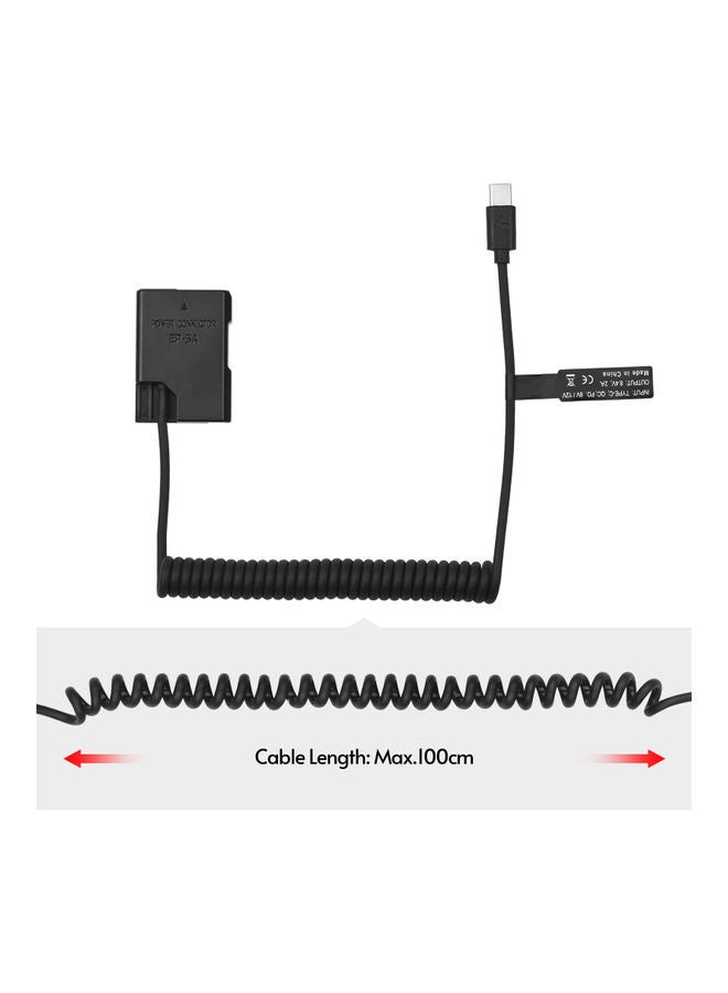 ANDOER Dummy Battery with USB Type-C Spring Power Cable Black - Image 2