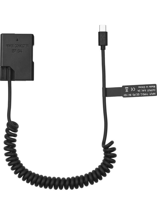 ANDOER Dummy Battery with USB Type-C Spring Power Cable Black - Image 1