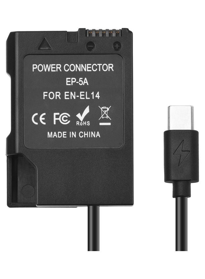 ANDOER Dummy Battery with USB Type-C Spring Power Cable Black - Image 3