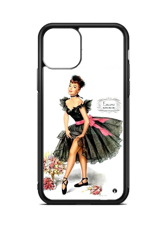 بي بي غطاء حماية واق لهاتف أبل آيفون 13 برو ماكس A بتصميم امراة ترتدي فستان بلون أسود متعدد الألوان - Image 1