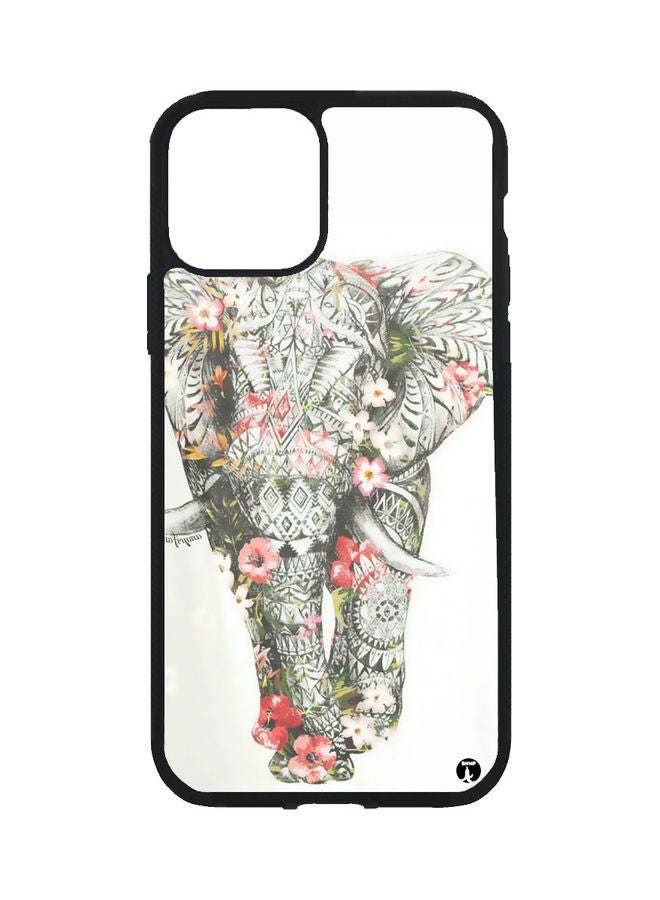 بي بي غطاء حماية واق لهاتف أبل آيفون 13 ميني بتصميم فيل مع زهور متعدد الألوان - Image 1