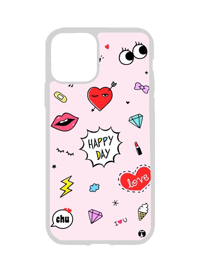 BP Protective Case Cover For Apple iPhone 13 Pro Max Animated Girly Icons With Pink Background Multicolour - Image 1