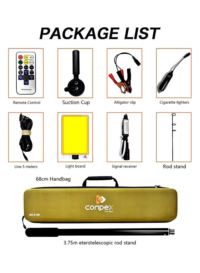 كونبيكس مجموعة مصابيح تخييم بزاوية 360 درجة مع أداة امتصاص للتثبيت على هيكل السيارة 75سم - Image 3