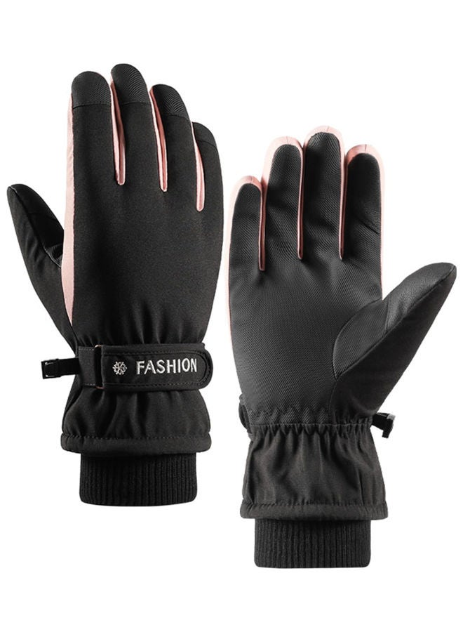 Generic 1-Pair Plush Lining Non-Slip Touching Screen V-Elcro Wrist Gloves 32.00 x 7.00 x 19.00cm - Image 1