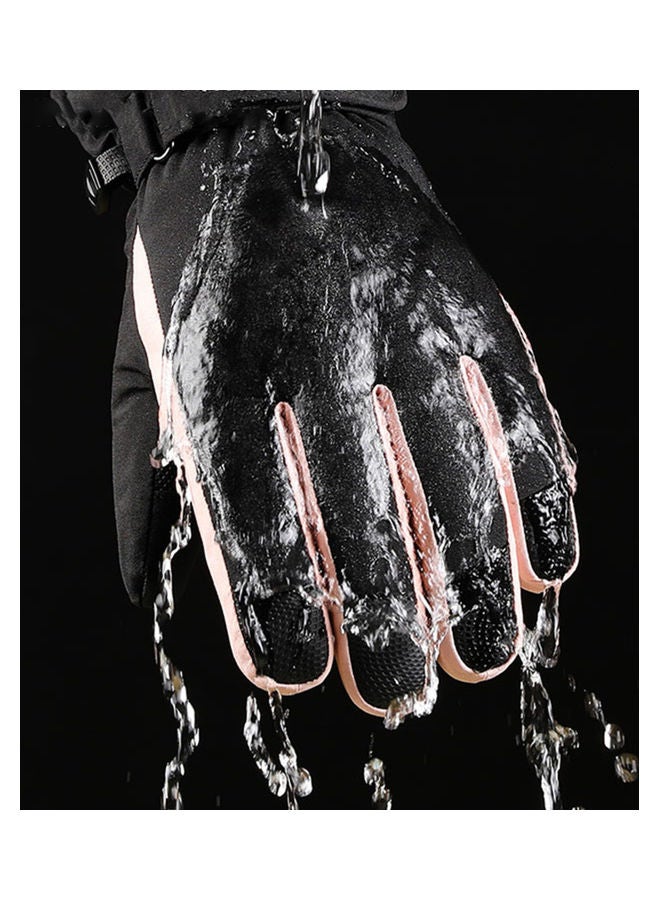 Generic 1-Pair Plush Lining Non-Slip Touching Screen V-Elcro Wrist Gloves 32.00 x 7.00 x 19.00cm - Image 4