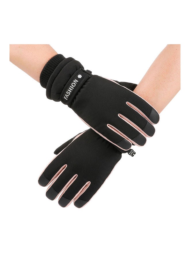 Generic 1-Pair Plush Lining Non-Slip Touching Screen V-Elcro Wrist Gloves 32.00 x 7.00 x 19.00cm - Image 5