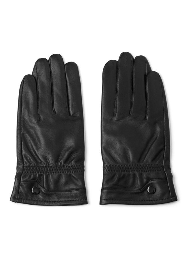 Men Water Resistant Touchscreen Sheepskin Leather Gloves L - Image 5
