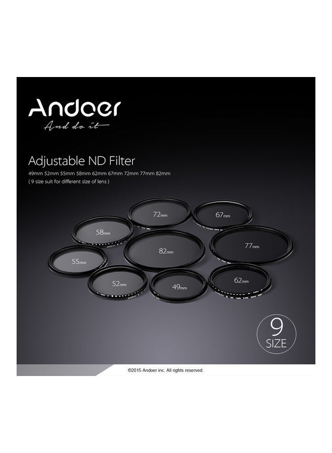 ANDOER 55mm ND Fader Neutral Density Adjustable ND2 To ND400 Variable Filter For Canon Nikon DSLR Camera Multicolour - Image 5