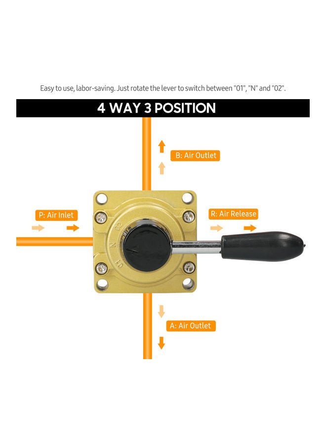 Generic 1/2-inch Pneumatic Rotary Lever Hand Valve  - Image 4