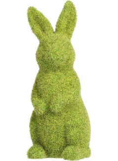 Tomfeel Flocking Bunny Rabbit Sculpture Dark green 24x10x11cm  - Image 1
