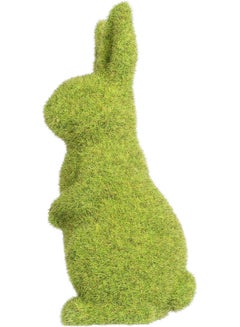 Tomfeel Flocking Bunny Rabbit Sculpture Dark green 24x10x11cm  - Image 2