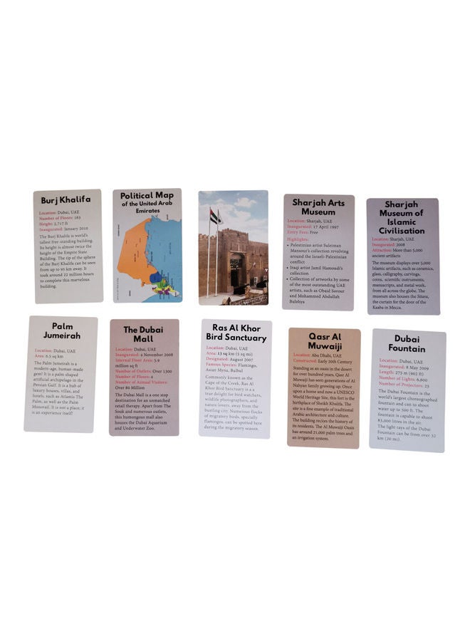 Little Kitabi - 40-Piece UAE Learning Creative Flash Cards 14x8.5cm - Image 1