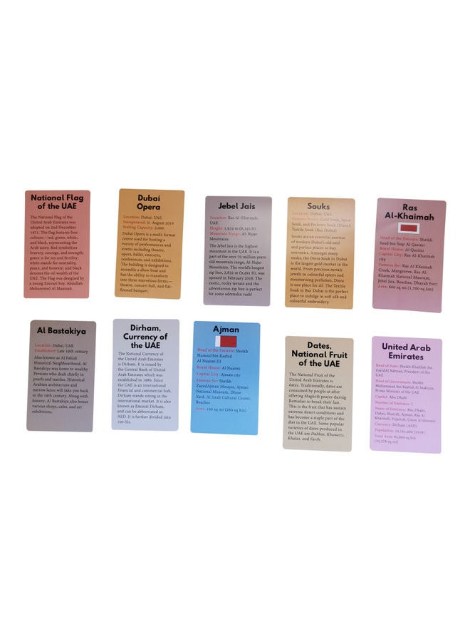Little Kitabi - 40-Piece UAE Learning Creative Flash Cards 14x8.5cm - Image 1