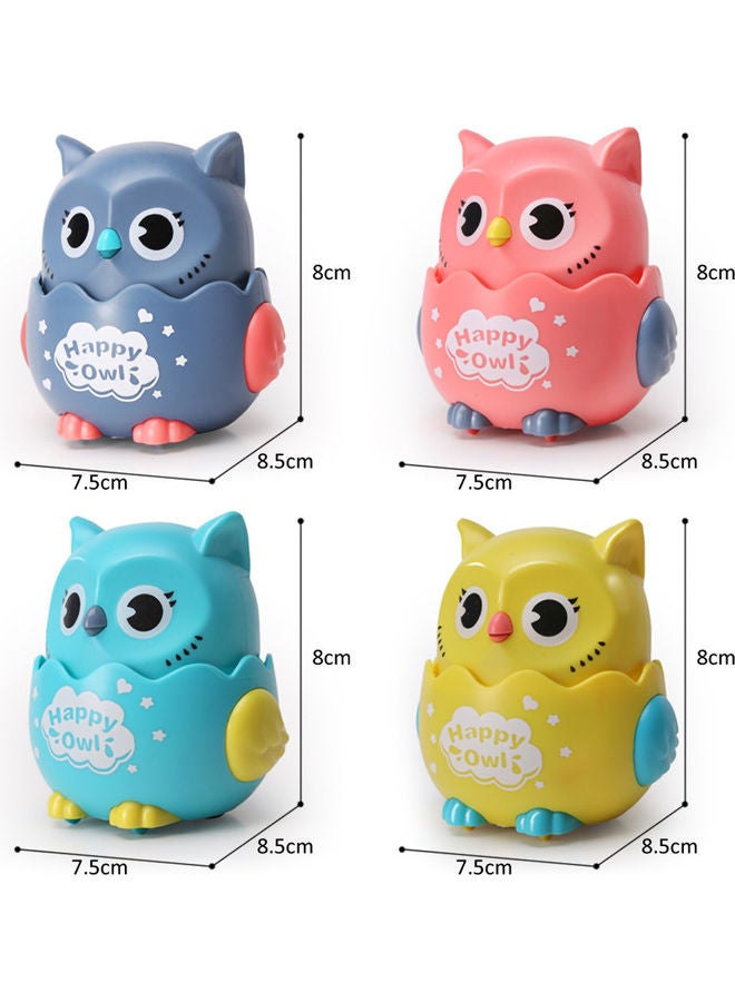 MissTiara - 4-Piece Cute Owl Toy Set Can Be Moved By Pressing Its Head 8.5x8x7.5cm - Image 1
