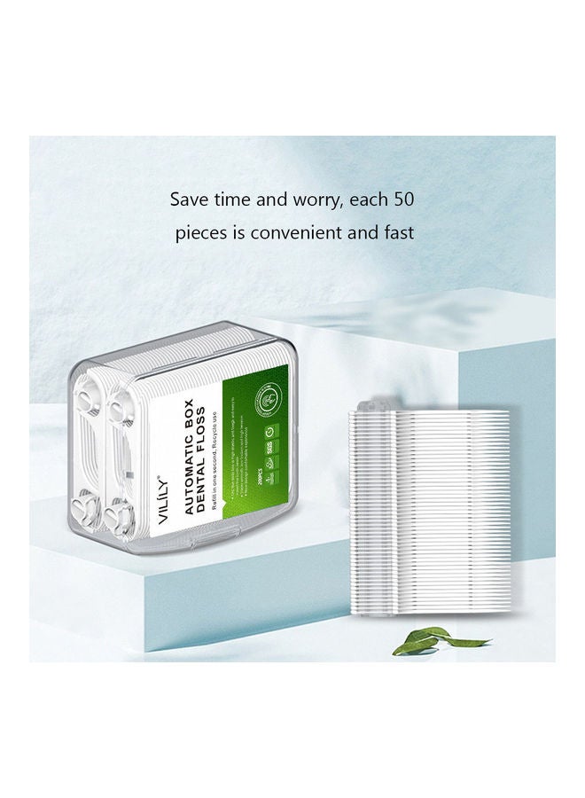 VILILY 200-Piece Automatic Box Dental Floss & Floss Refill White  - Image 2