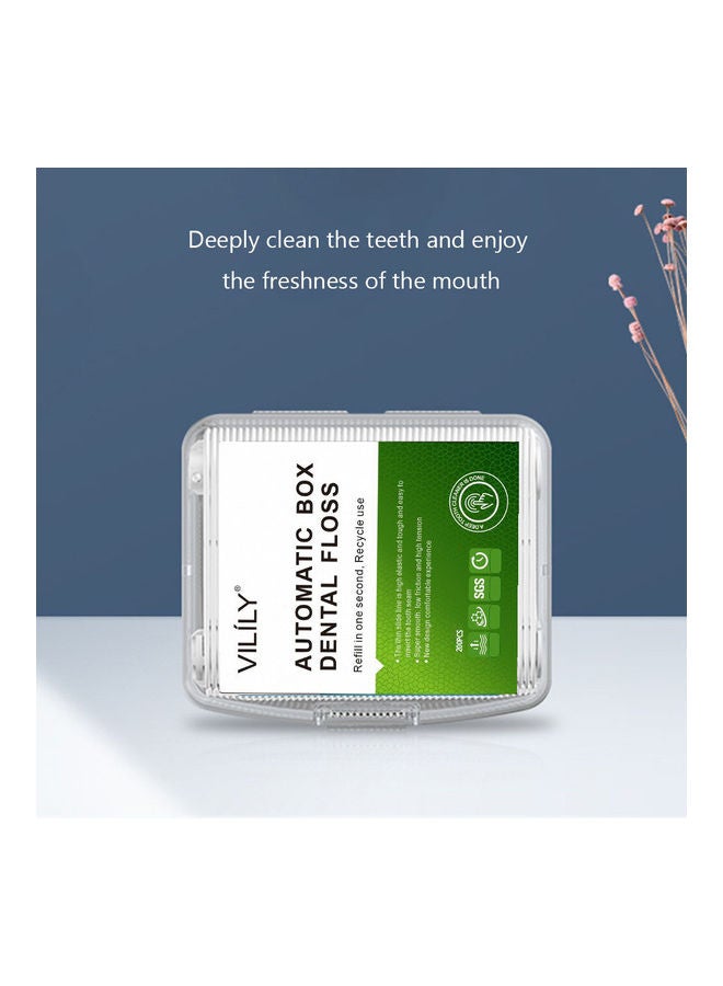 VILILY 200-Piece Automatic Box Dental Floss & Floss Refill White  - Image 4