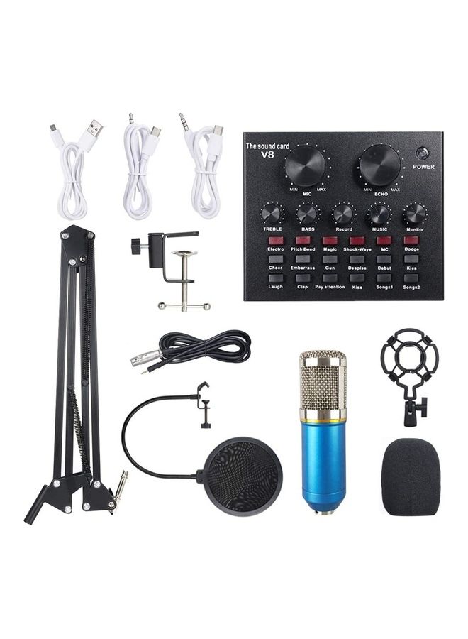 Arabest Professional Condenser Microphone Bundle Set Blue/Silver  - Image 1