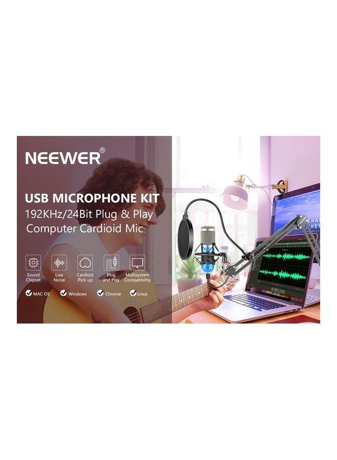 Arabest Professional Condenser Microphone Bundle Set Blue/Silver  - Image 3