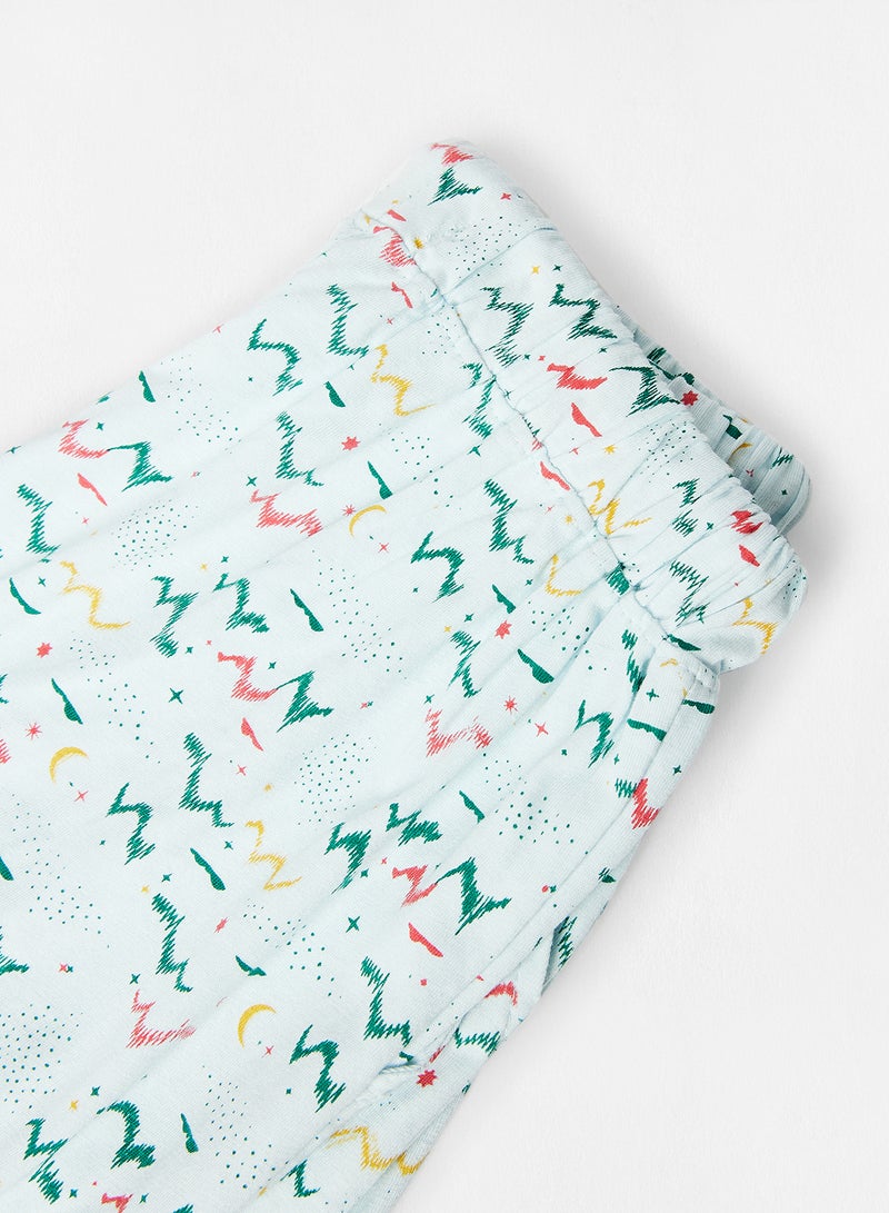 RAHA Girls Printed Casual Cotton Lowers Shorts Blue - Image 4