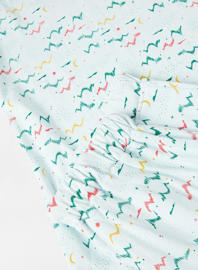 RAHA - Boys Printed T-Shirt And Jogger Set Green - Image 1