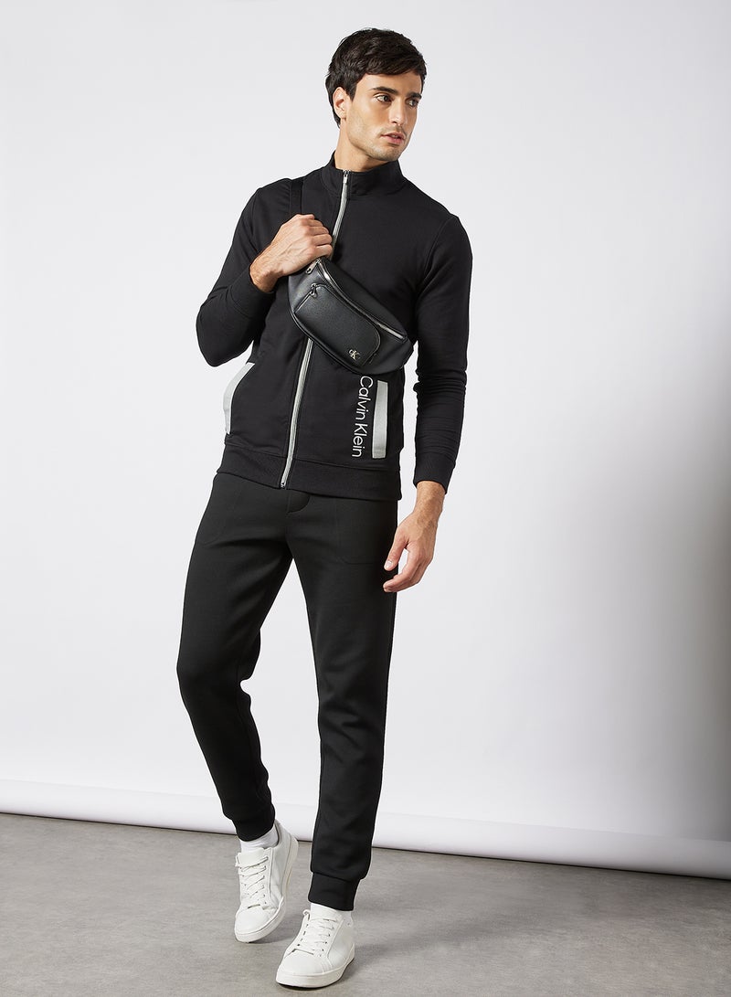 كالفن كلاين جاكيت بسحاب مزين بشعار العلامة التجارية أسود - Image 3