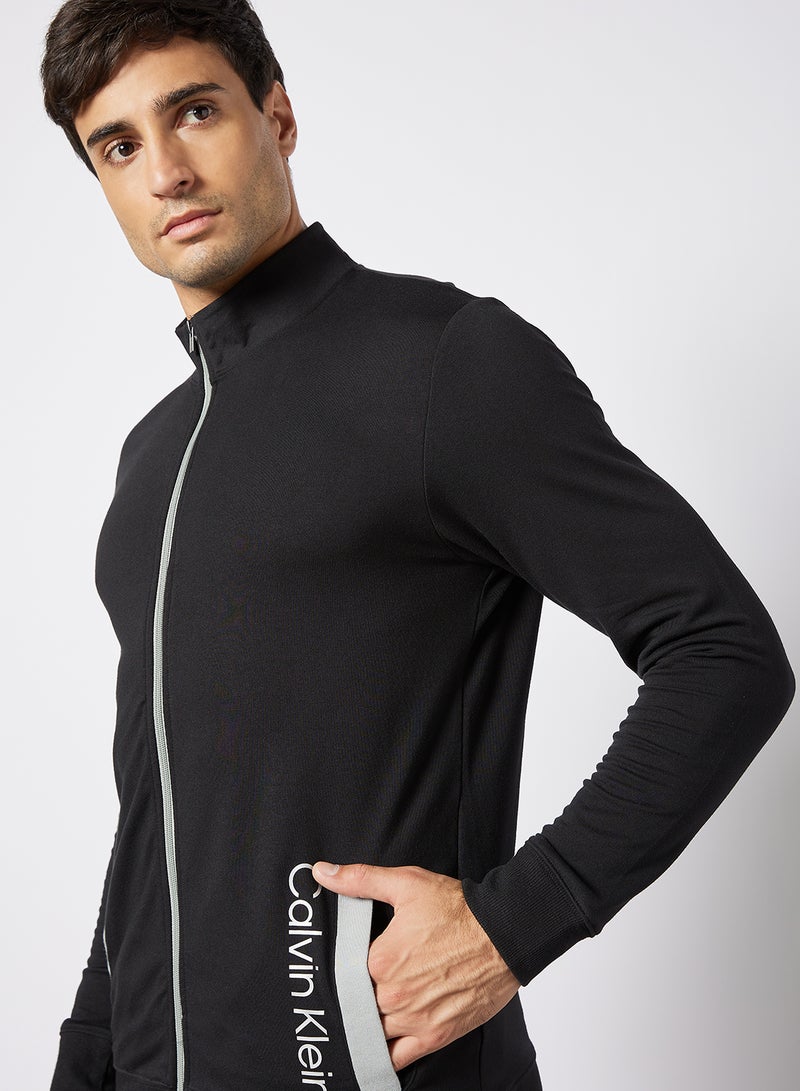 كالفن كلاين جاكيت بسحاب مزين بشعار العلامة التجارية أسود - Image 4