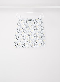 RAHA Girls Printed Lowers Cotton Shorts White  - Image 1