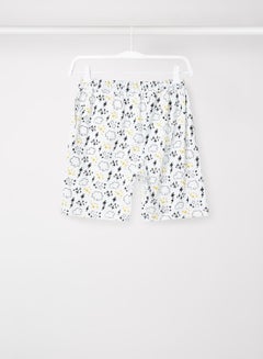 RAHA Girls Printed Lowers Cotton Shorts White  - Image 2