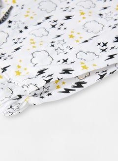RAHA Girls Printed Lowers Cotton Shorts White  - Image 3