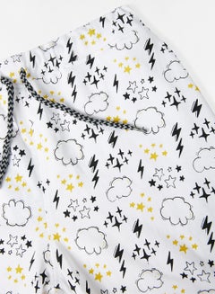 RAHA Girls Printed Lowers Cotton Shorts White  - Image 4