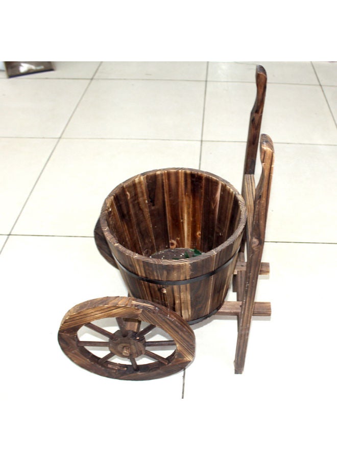 LINGWEI Tricycle-Shaped Wooden Flower Pot Brown 65x65x35cm - Image 2