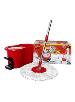 Roto Mop Kit With Pedal Trolley Red