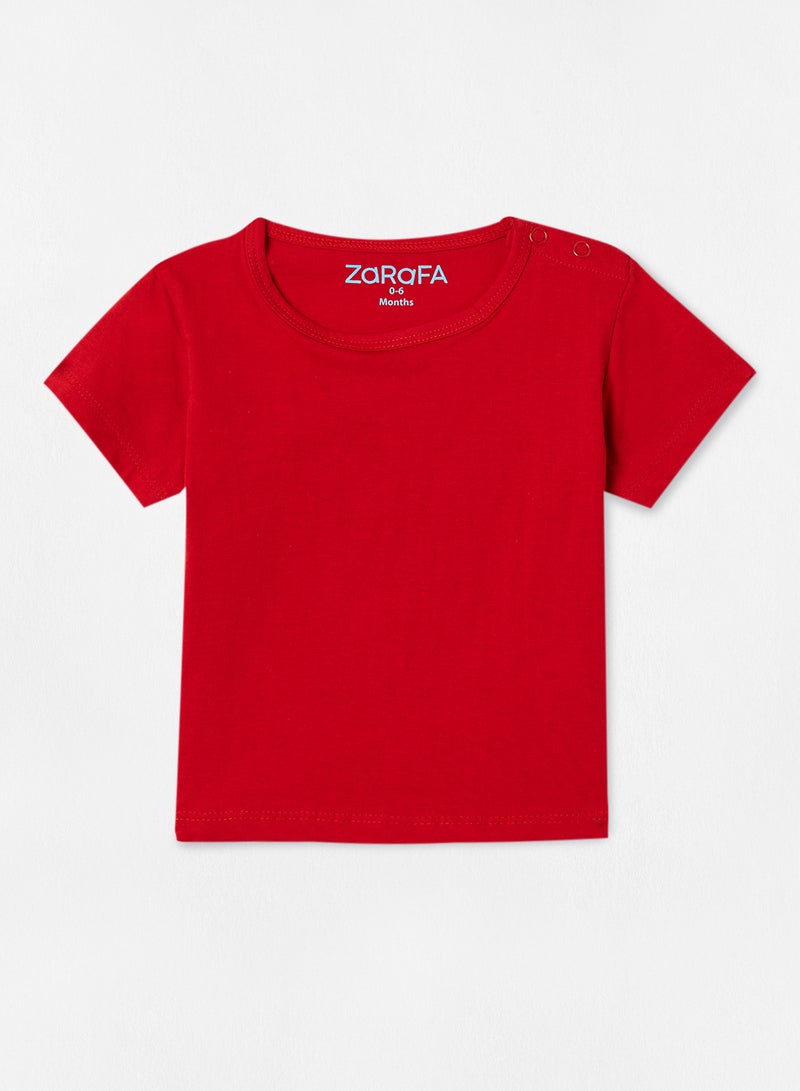 Zarafa Basic Plain T-Shirt Dark Red  - Image 1