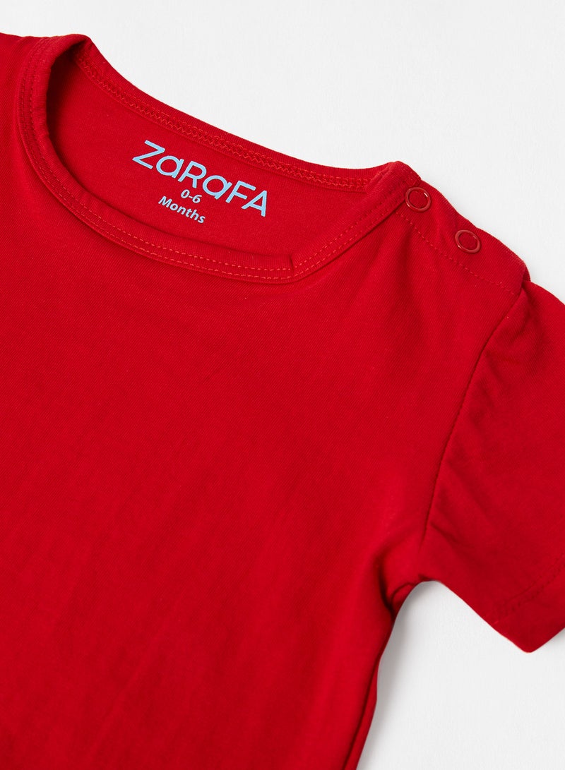 Zarafa Basic Plain T-Shirt Dark Red  - Image 3