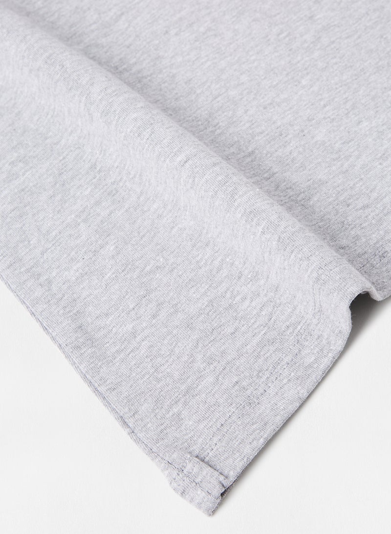 Neon Girls Round Neck Short Sleeve T-Shirt Grey Melange  - Image 4