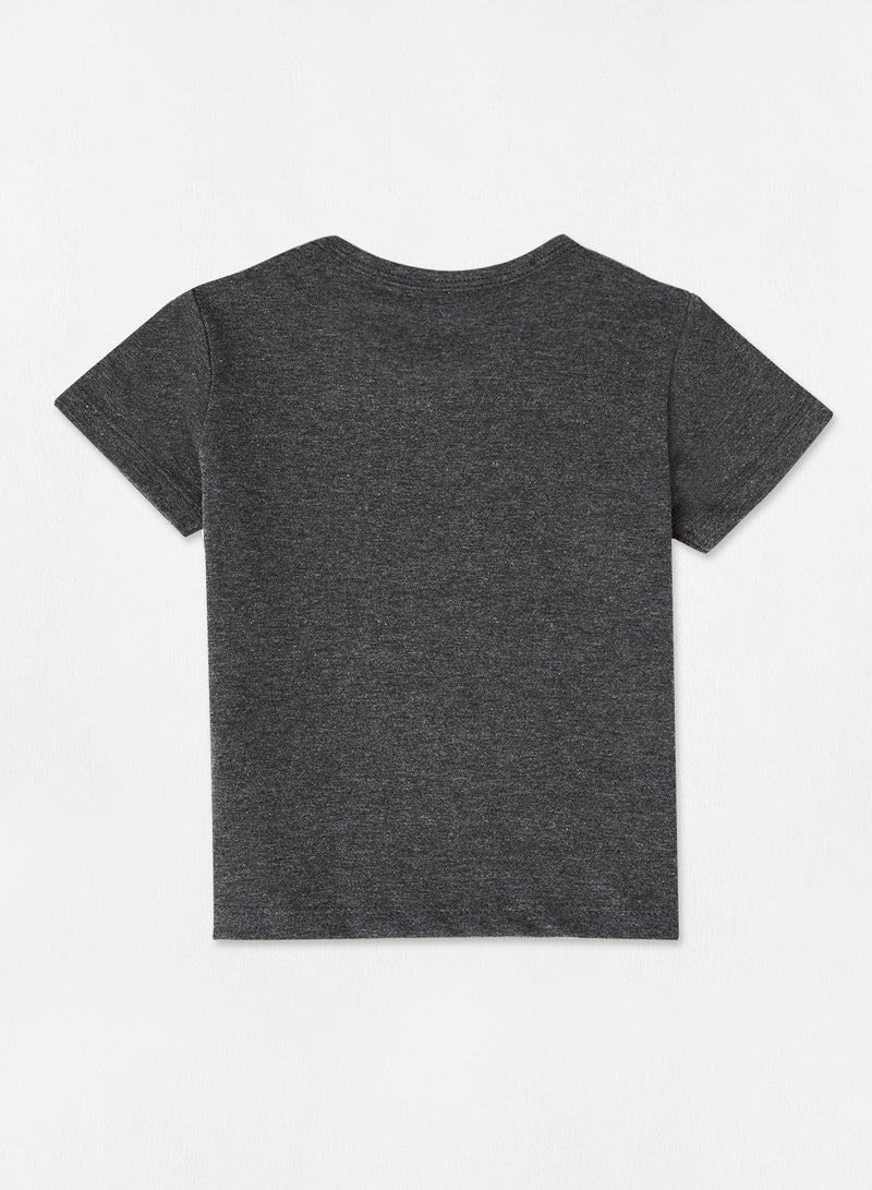 Zarafa Basic Plain T-Shirt Dark Grey Melange  - Image 2