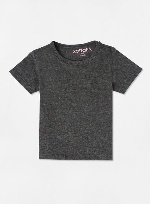 Basic Plain T-Shirt Dark Grey Melange