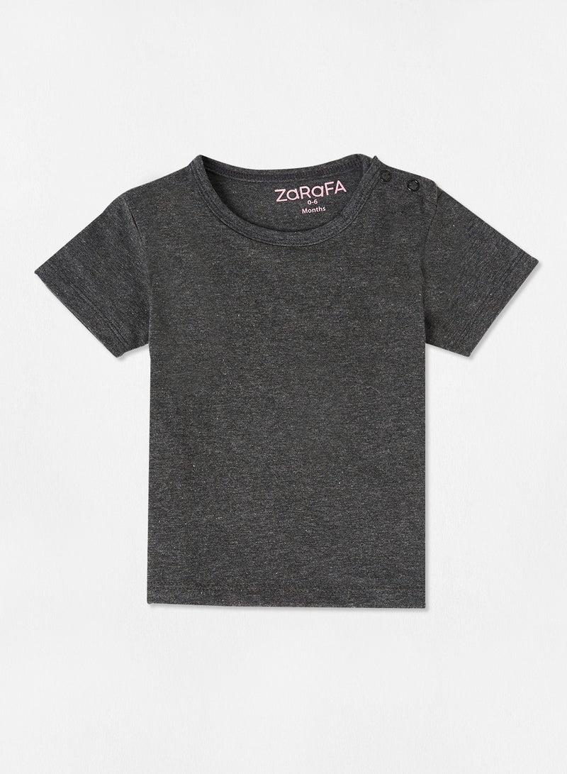 Zarafa Basic Plain T-Shirt Dark Grey Melange  - Image 1