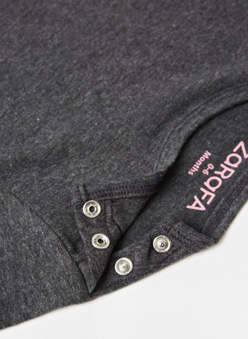 Zarafa Basic Plain T-Shirt Dark Grey Melange  - Image 3